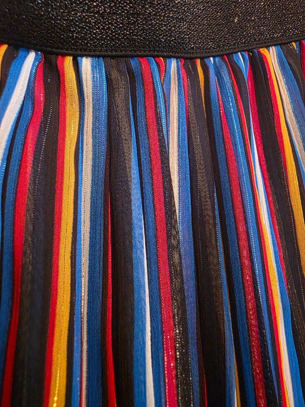 I.N.C. International Concepts Metallic Striped Pleated Midi Skirt XL NWT
